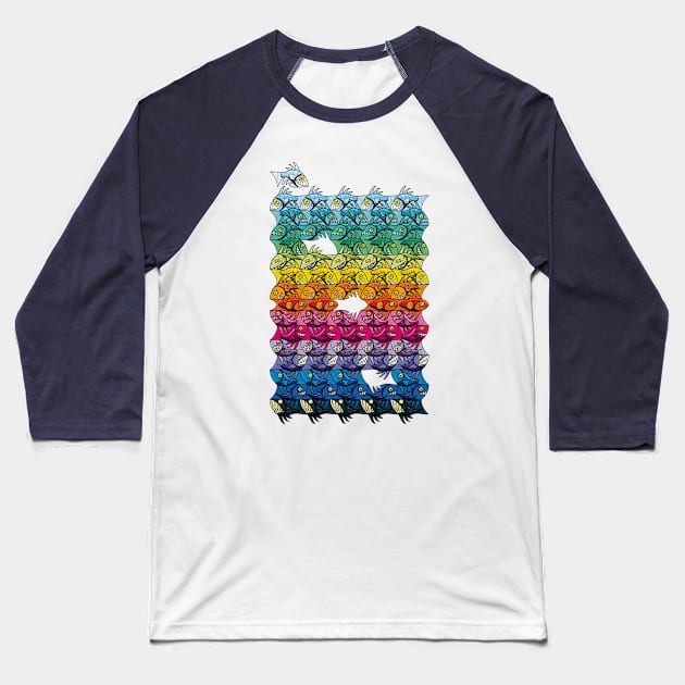 Escher style fish II Baseball T-Shirt by Maxsomma